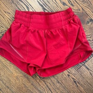 Women's lululemon Red Hotty Hot Shorts size 0